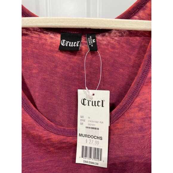 Cruel Sleeveless Tank Top Size Medium Scoop Neck Cotton Blend Casul Layering NEW - Picture 3 of 6